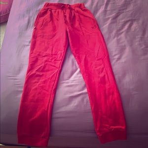 Red sweat pants